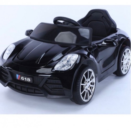 Electric Kids Toy Car - Kids Ride On Car 12v Battery Operated With Music And Light For Boys And Girls - Children Electric Car 618P - Black