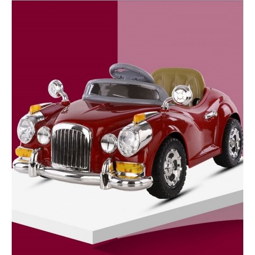 Kids Electric Vintage Car - 1 Seater Children Electric Car With Music And Light And Remote Control - Battery Kids Ride On Car CL18182 - Red Kids Electric Vintage Car - 1 Seater Children Electric Car With Music And Light And Remote Control - Battery Kids Ride On Car CL18182 - Red