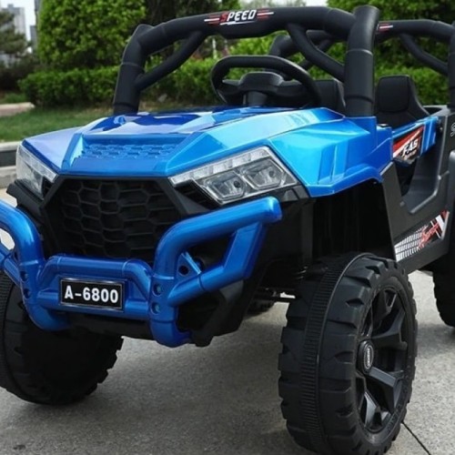 Electric Kids Car - Battery Operated Kids Ride On Car With Remote Control For Boys And Girls 2 to 6 Years - Jeep Off Roader Car A6800P - ( Blue)