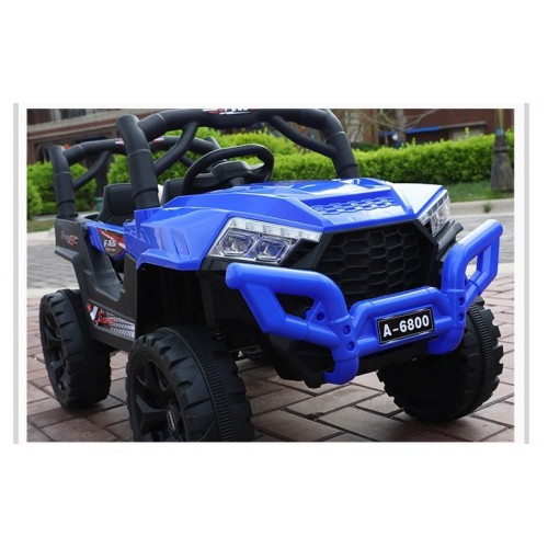 Electric Kids Car - Battery Operated Kids Ride On Car With Remote Control For Boys And Girls 2 to 6 Years - Jeep Off Roader Car A6800P - ( Blue)