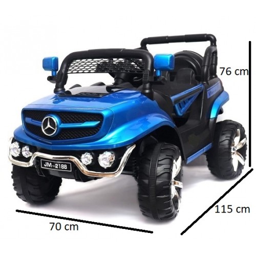 Electric Riding Car For Kids - Kids Ride On Jeep Car 12V Battery Operated For Boys And Girls 2 to 6 Years - Children Car JM288MP - Blue
