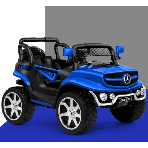 Electric Riding Car For Kids - Kids Ride On Jeep Car 12V Battery Operated For Boys And Girls 2 to 6 Years - Children Car JM288MP - Blue Electric Riding Car For Kids - Kids Ride On Jeep Car 12V Battery Operated For Boys And Girls 2 to 6 Years - Children Car JM288MP - Blue