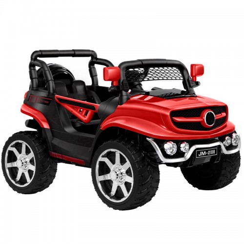 Electric Riding Car For Kids - Kids Ride On Jeep Car 12V Battery Operated For Boys And Girls 2 to 6 Years - Children Car JM288MP - Red 