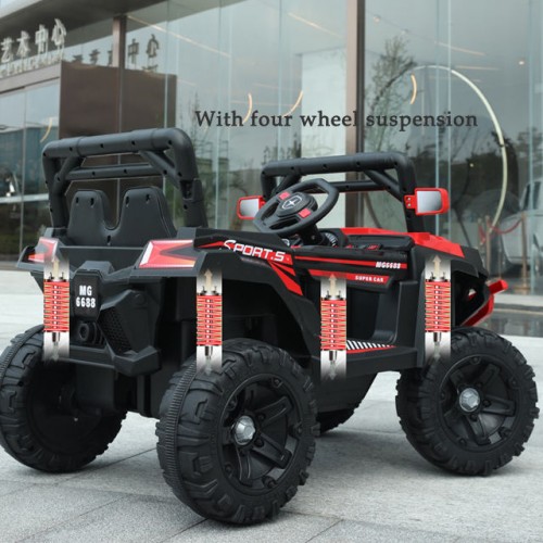 Kids Ride On Cars - 12v Battery Operated Electric Kids Car With Remote Control Music And Light 3 to 8 Years - Jeep Car For Kids MG6688P - Red Kids Ride On Cars - 12v Battery Operated Electric Kids Car With Remote Control Music And Light 3 to 8 Years - Jeep Car For Kids MG6688P - Red