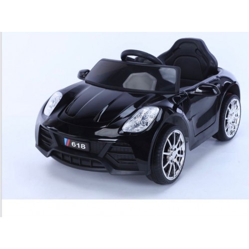 Electric Kids Toy Car - Kids Ride On Car 12v Battery Operated With Music And Light For Boys And Girls - Children Electric Car 618P - Black