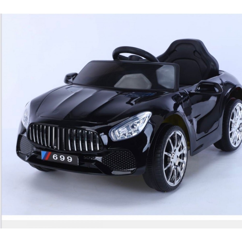 1 Seater Kids Ride On Car - Children Electric Toy Car 12v Battery With Music And Light For Boy And Girls - Electric Toy Kids Car 699P - Black