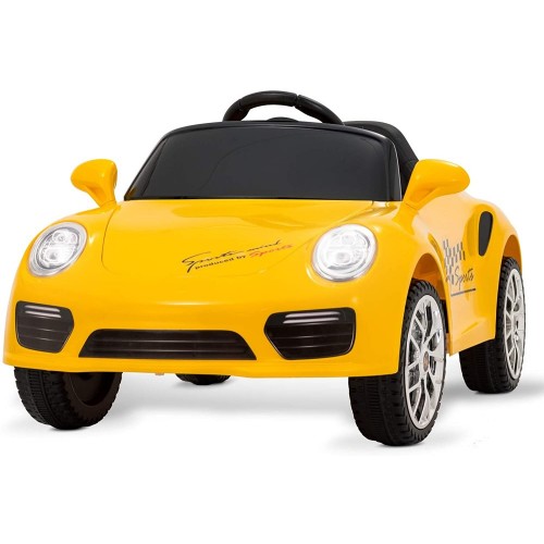Children Electric Ride On Toy Car - Kids Electric Car 1 Seater 12v Battery Operated With Music And Light - Kids Ride On Car AT2988 - Yellow