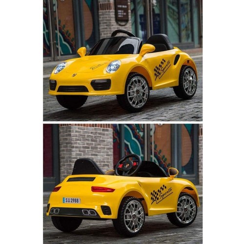Children Electric Ride On Toy Car - Kids Electric Car 1 Seater 12v Battery Operated With Music And Light - Kids Ride On Car AT2988 - Yellow Children Electric Ride On Toy Car - Kids Electric Car 1 Seater 12v Battery Operated With Music And Light - Kids Ride On Car AT2988 - Yellow