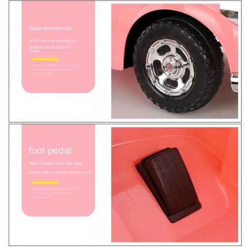 Kids Electric Vintage Car - 1 Seater Children Electric Car With Music And Light And Remote Control - Battery Kids Ride On Car CL18182 - Cream Kids Electric Vintage Car - 1 Seater Children Electric Car With Music And Light And Remote Control - Battery Kids Ride On Car CL18182 - Cream