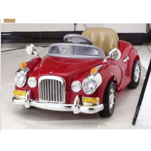 Kids Electric Vintage Car - 1 Seater Children Electric Car With Music And Light And Remote Control - Battery Kids Ride On Car CL18182 - Red 