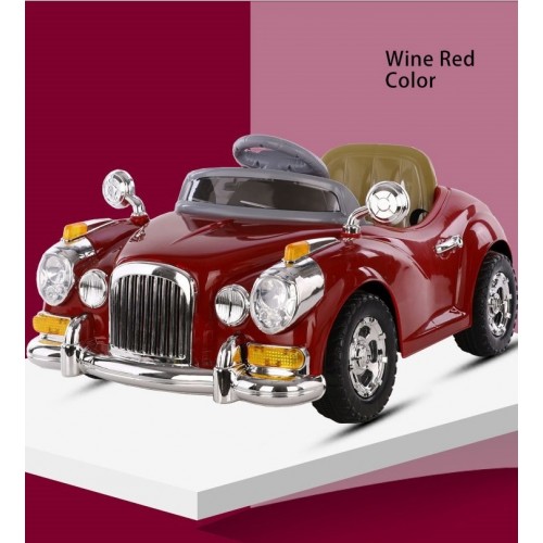 Kids Electric Vintage Car - 1 Seater Children Electric Car With Music And Light And Remote Control - Battery Kids Ride On Car CL18182 - Red Kids Electric Vintage Car - 1 Seater Children Electric Car With Music And Light And Remote Control - Battery Kids Ride On Car CL18182 - Red