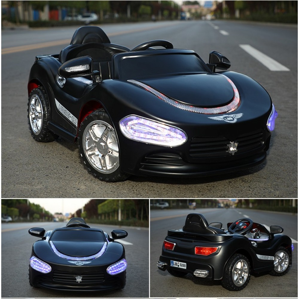 Electric Kids Toy Car - Kids Ride On Car 12v Battery Operated With Music And Light For Boys And Girls - Children Electric Car 888P - Black Electric Kids Toy Car - Kids Ride On Car 12v Battery Operated With Music And Light For Boys And Girls - Children Electric Car 888P - Black
