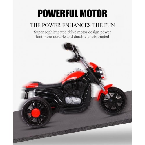 Children On Bike - Mini Battery Operated Motorbikes 12v For 2 to 6 Years Kids With Brake And Led Lights - Electric Children Bike BK00 ( Red )
