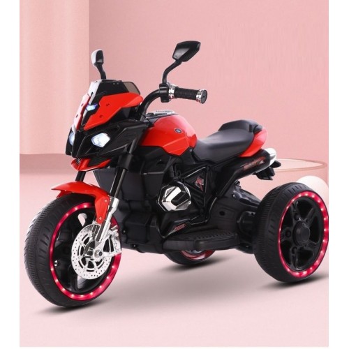 Ride On Bike - Mini Battery Operated Motorbikes 12v For 2 to 6 Years Kids With Brake And Led Lights - Electric Kids Bike BH-818 ( Red )