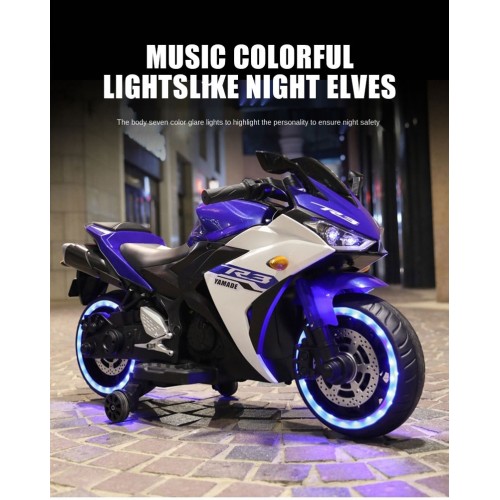 Ride On Bike - Sports R9 Battery Operated Motorbikes 12v For 2 to 8 Years Kids With Brake And Lights - Electric Kids Bike R9( Blue ) Ride On Bike - Sports R9 Battery Operated Motorbikes 12v For 2 to 8 Years Kids With Brake And Lights - Electric Kids Bike R9( Blue )