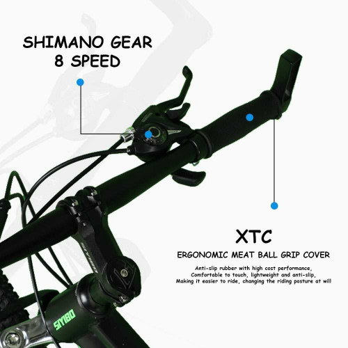 Siyibo GT-524 Macwheel MTB Cycle 26T Shimano Gears 21 Speed Dual Disc Brakes For Adults (Green)