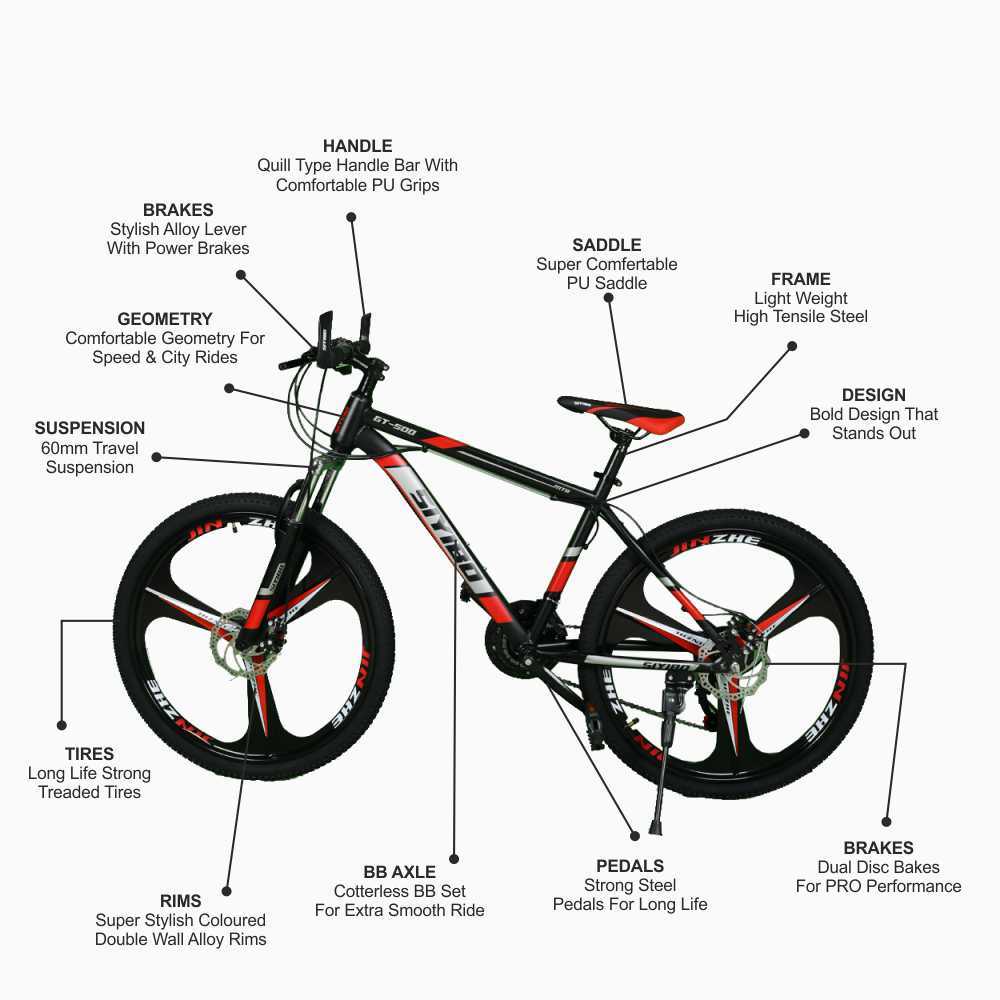Siyibo GT-524 Macwheel MTB Cycle 26T Shimano Gears 21 Speed Dual Disc Brakes For Adults (Red) Siyibo GT-524 Macwheel MTB Cycle 26T Shimano Gears 21 Speed Dual Disc Brakes For Adults (Red)