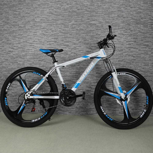 Siyibo GT-524 Macwheel MTB Cycle 26T Shimano Gears 21 Speed Dual Disc Brakes For Adults (White Blue)