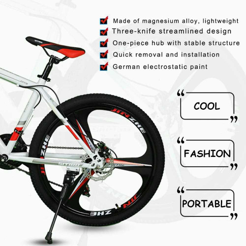 Siyibo GT-524 Macwheel MTB Cycle 26T Shimano Gears 21 Speed Dual Disc Brakes For Adults (White Red)
