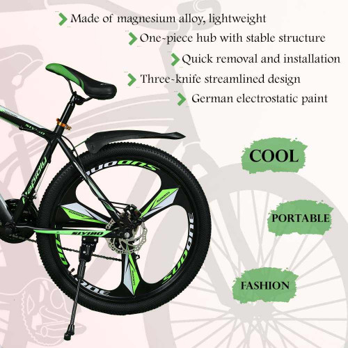 Siyibo MXB003 Mountain Cycle 26T Shimano Gears 21 Speed Dual Disc Brakes For Adults (Green) Siyibo MXB003 Mountain Cycle 26T Shimano Gears 21 Speed Dual Disc Brakes For Adults (Green)