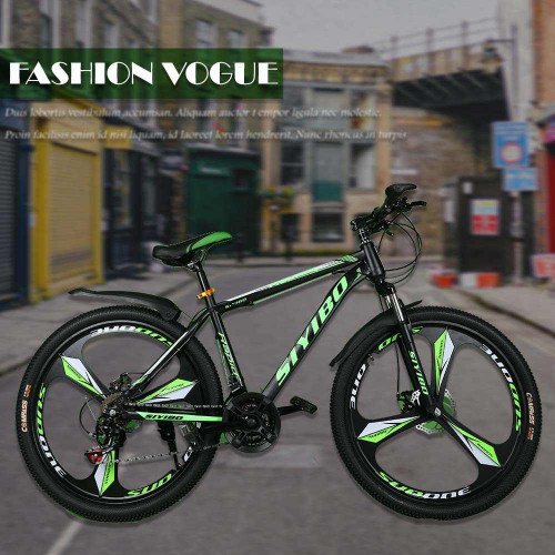 Siyibo MXB003 Mountain Cycle 26T Shimano Gears 21 Speed Dual Disc Brakes For Adults (Green)