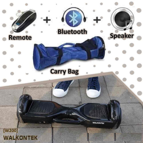 W200 Professional Hoverboard Automatic Self Balancing With Led Bluetooth 4400Mah 36v Battery [ Free Carry Bag & Remote Control] - Black