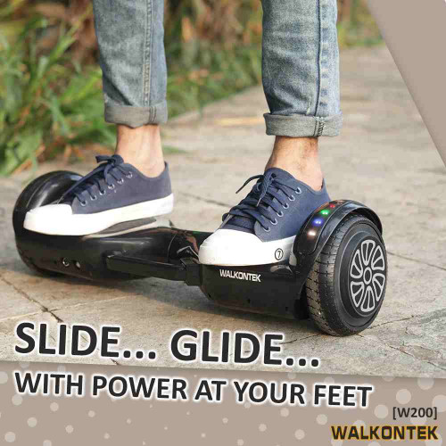 W200 Professional Hoverboard Automatic Self Balancing With Led Bluetooth 4400Mah 36v Battery [ Free Carry Bag & Remote Control] - Black