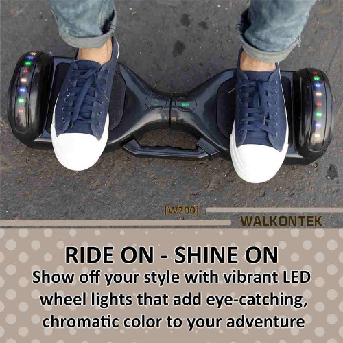 W200 Professional Hoverboard Automatic Self Balancing With Led Bluetooth 4400Mah 36v Battery [ Free Carry Bag & Remote Control] - Black