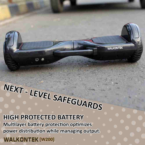 W200 Professional Hoverboard Automatic Self Balancing With Led Bluetooth 4400Mah 36v Battery [ Free Carry Bag & Remote Control] - Black