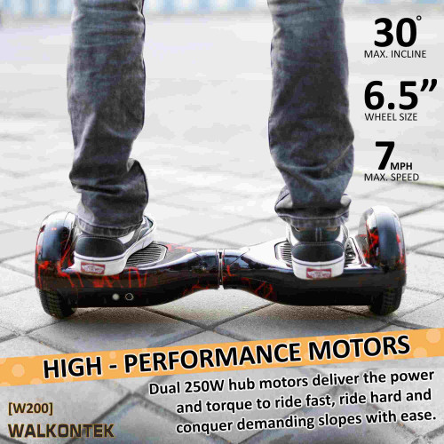 Hoverboard With 6.5 Wheel, Bluetooth, Led On Wheel For Kids & Adults - Redfire