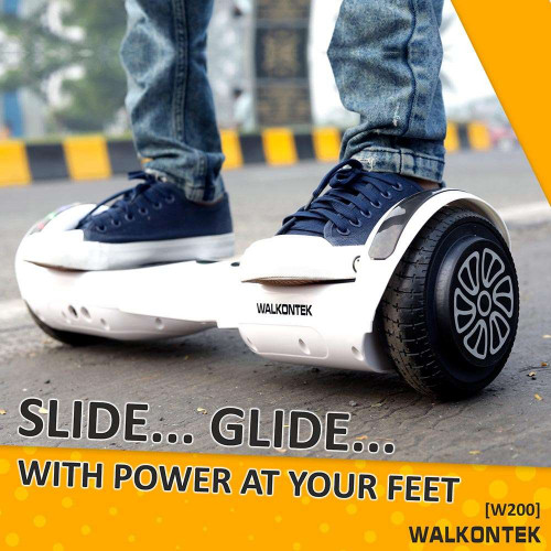 W200 Professional Hoverboard Automatic Self Balancing With Led Bluetooth 4400Mah 36v Battery [ Free Carry Bag & Remote Control] - White