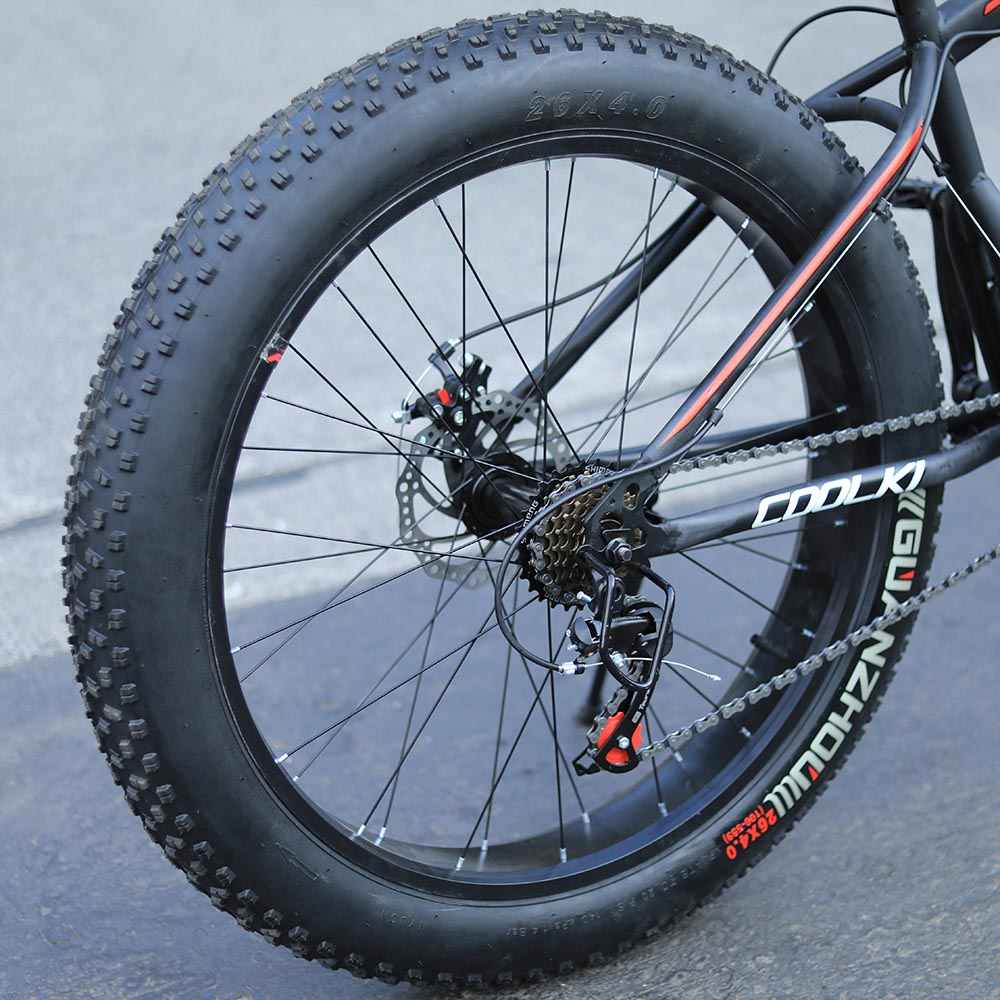 COOLKI SS026 Fat Tyre Cycle For Kids and Adults 26T Shimano Multi Speed Gears In Steel Body (Black Red) COOLKI SS026 Fat Tyre Cycle For Kids and Adults 26T Shimano Multi Speed Gears In Steel Body (Black Red)