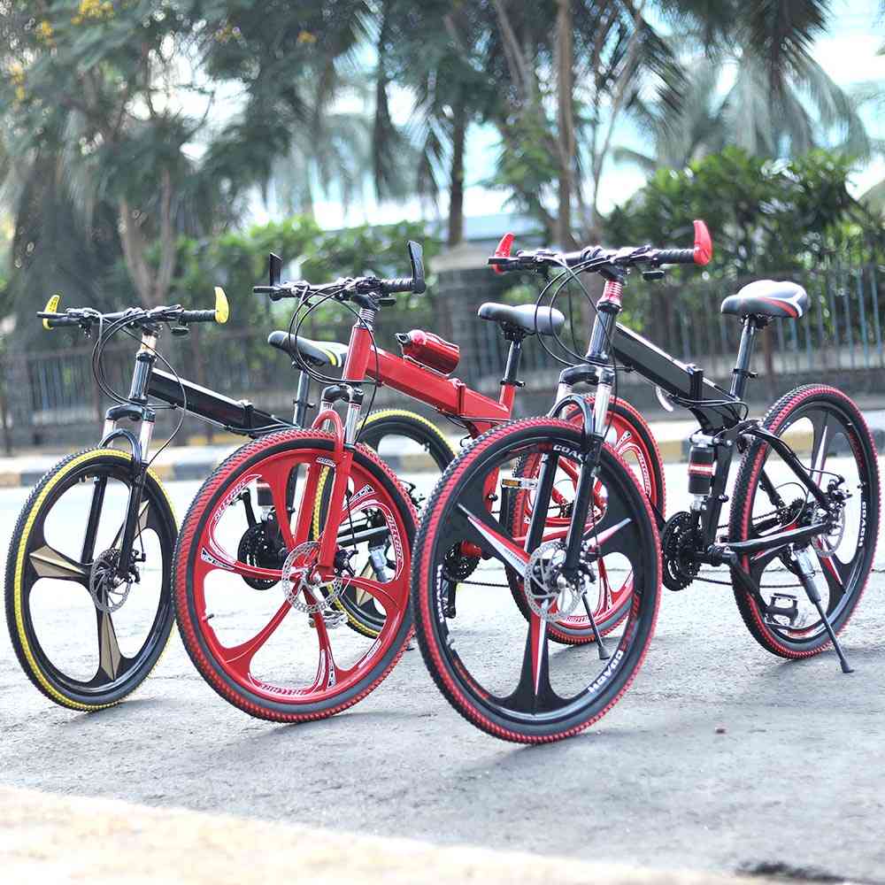 Walkontek Kaka001 Foldable Mountain Bicycle 21 Shimnao Gears 26 inch tyre with Hydraulic Suspension (Black N Red) Walkontek Kaka001 Foldable Mountain Bicycle 21 Shimnao Gears 26 inch tyre with Hydraulic Suspension (Black N Red)