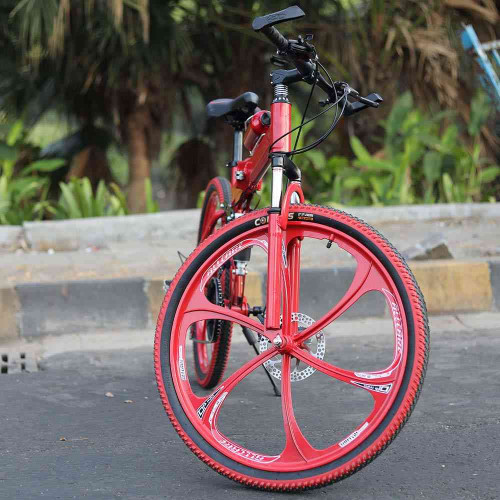 Walkontek Kaka001 Foldable Mountain Bicycle 21 Shimnao Gears 26 inch tyre with Hydraulic Suspension (Red)