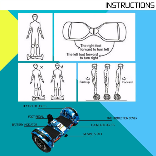 10.5 inch Miniseg With Handle hoverboard Self Balancing scooter With Bluetooth Speakers 